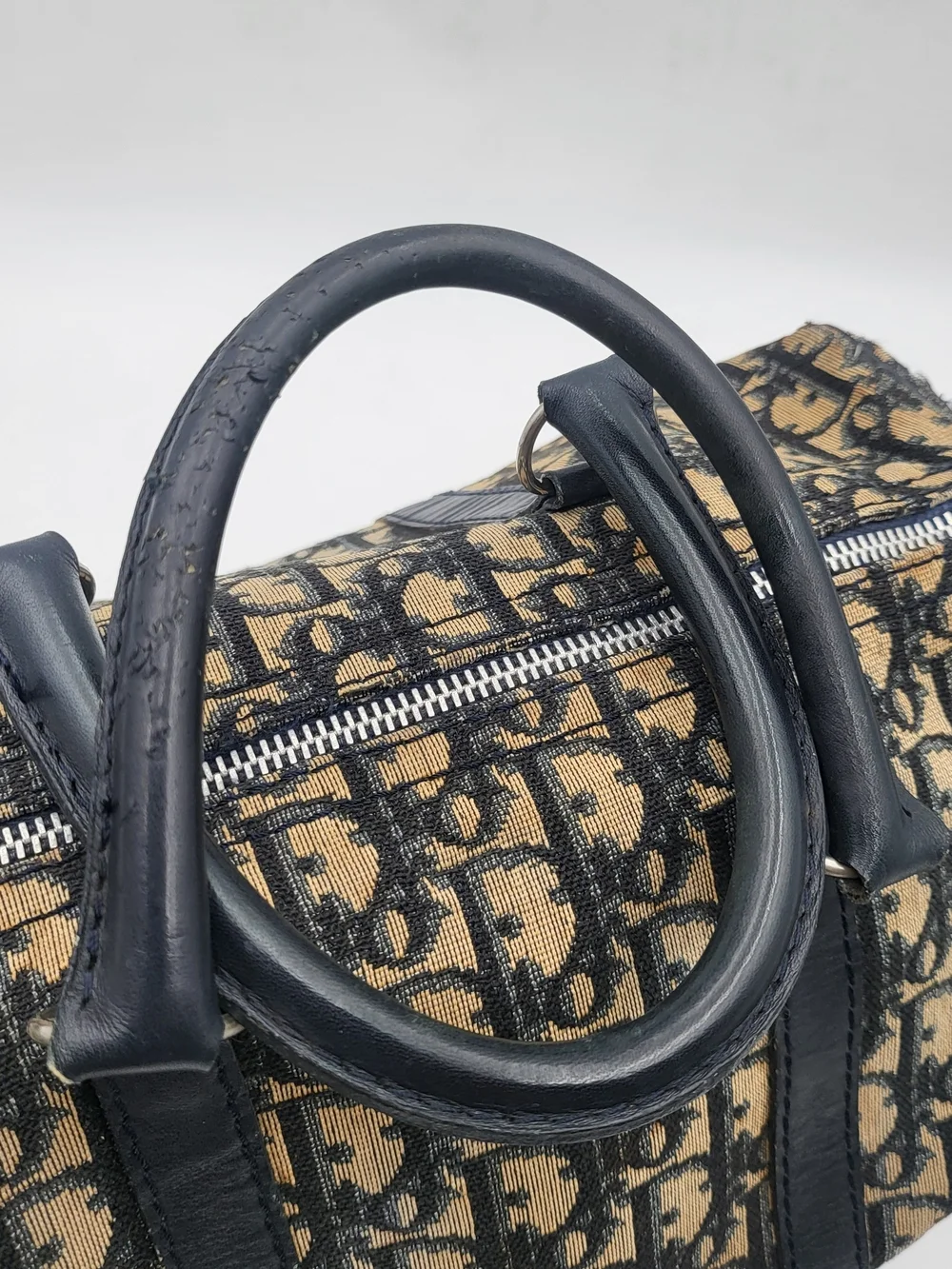 CHRISTIAN DIOR Blue Diorissimo Trotter Canvas Boston 30 Bag..Authentic w/COA.